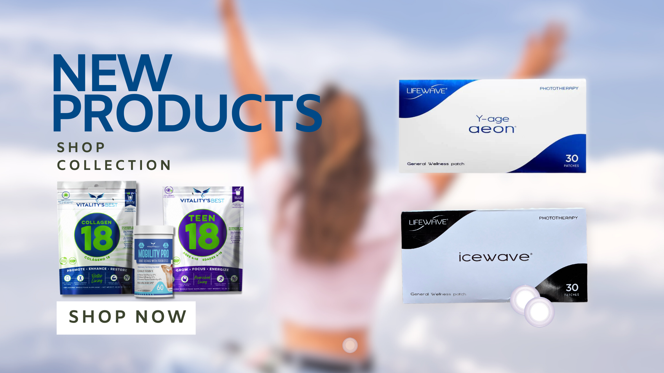 Lifewave Stem Cell Patches featuring Icewave Pain relief and Y age Aeon. Phototherapy 
